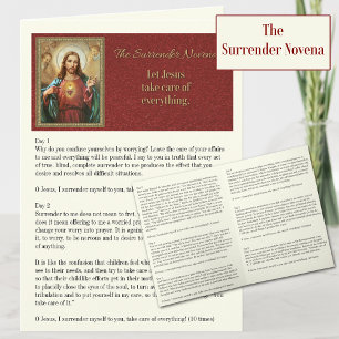 Jesus Surrender Novena Catholic Prayer Card