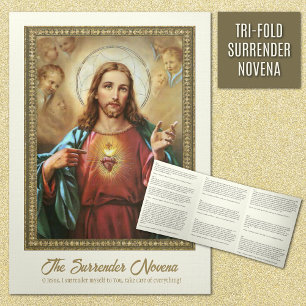 Jesus Surrender Novena Catholic Prayer Tri-Fold Card