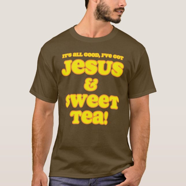 Jesus & Sweet Tea Shirt yellow (Front)