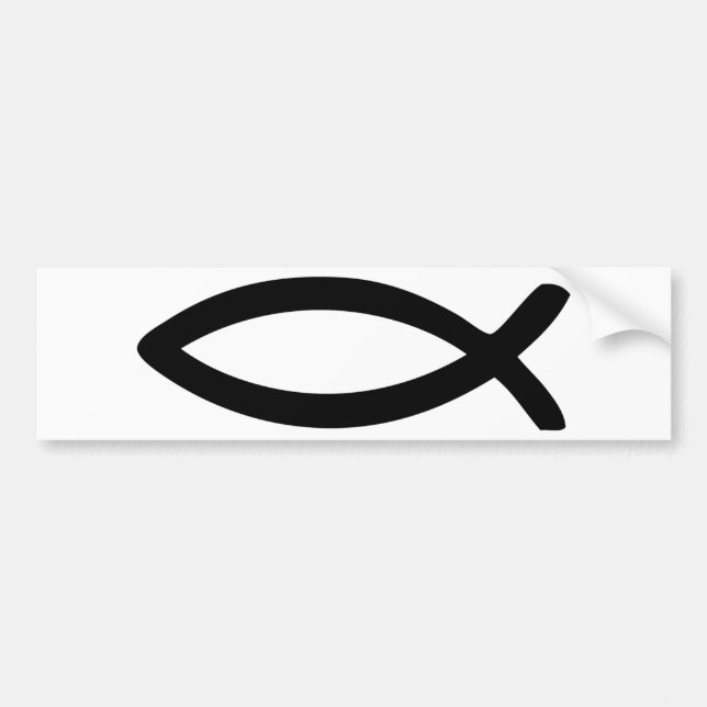 jesus symbol fish bumper sticker (Front)