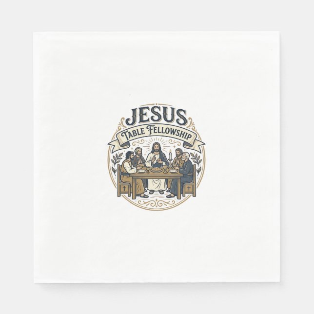 Jesus Table Fellowship Jesus Table Fellowship Chri Napkin (Front)