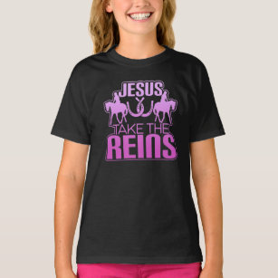 Jesus Take The Reins Cool Race Horse T   T- T-Shirt