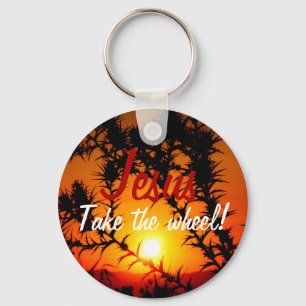 Jesus Take the Wheel Key Ring