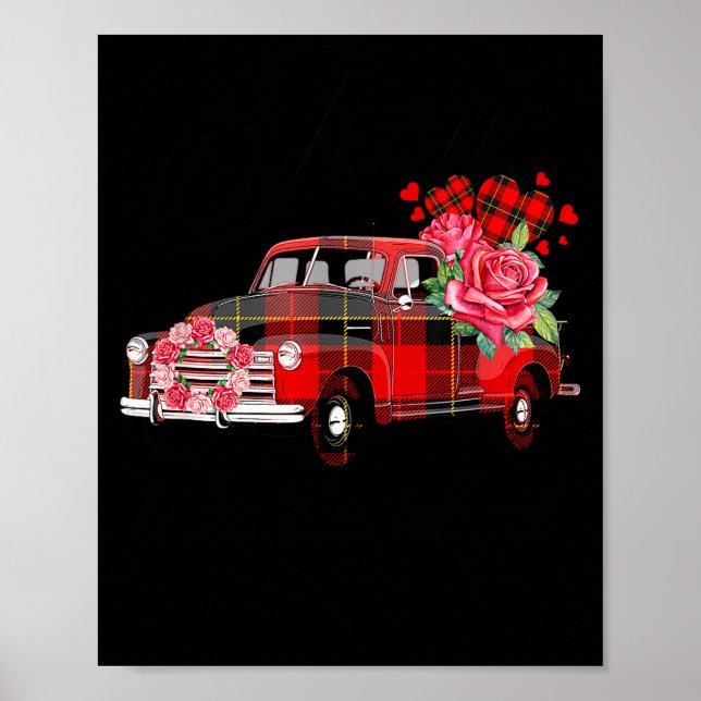 Jesus Take The Wheel Red Truck Christmas God Belie Poster (Front)