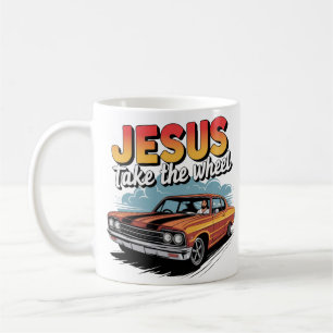 Jesus Take the Wheel Vintage Muscle Car Coffee Mug