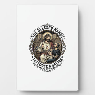 Jesus Tattoo Artist Studio T-Shirt Inspirational F Plaque