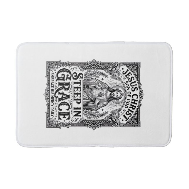 Jesus Tea Lover Graphic Tee Christian Bath Mat (Front)