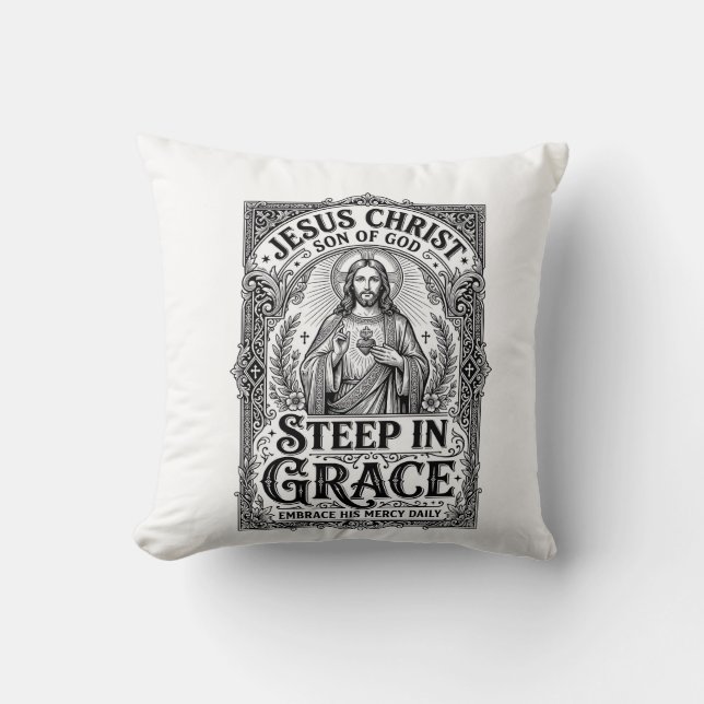 Jesus Tea Lover Graphic Tee Christian Cushion (Front)
