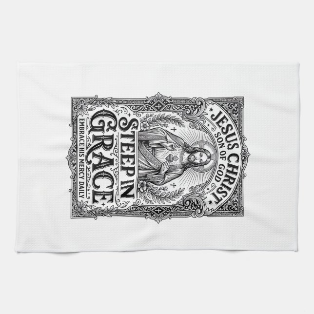 Jesus Tea Lover Graphic Tee Christian Towel (Horizontal)
