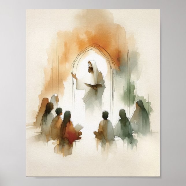Jesus Teaching Children - Modern Christian  Poster (Front)