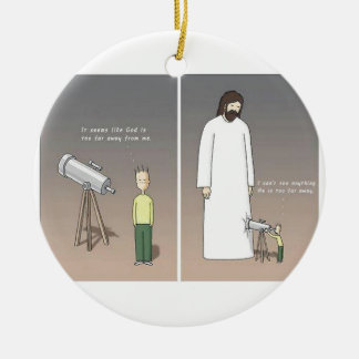 Jesus Telescope Ceramic Tree Decoration