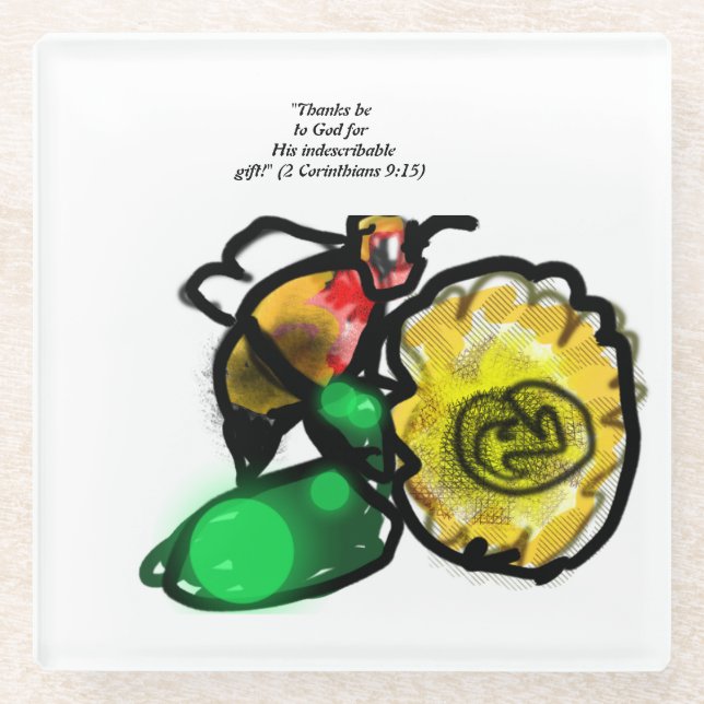 jesus thank you  glass coaster (Front)