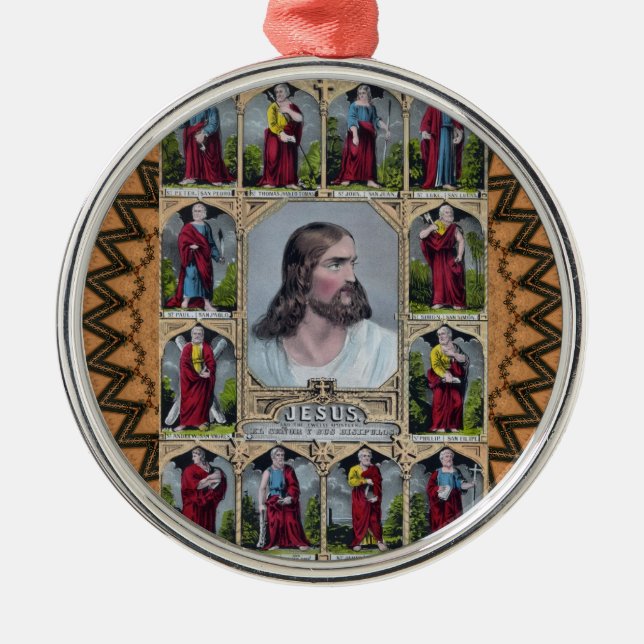 Jesus & The 12 Apostles Metal Tree Decoration (Front)