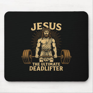 Jesus The Deadlifter Christian Fitness Mouse Pad