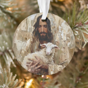 Jesus the Good Shepherd Holding the Lamb Ornament