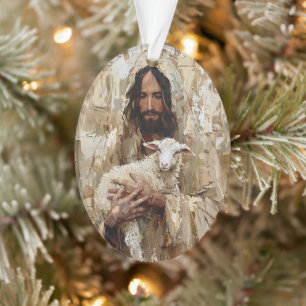 Jesus the Good Shepherd Holding the Lamb Ornament