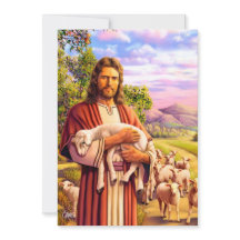 Jesus The Good Shepherd Painting Easter Cards