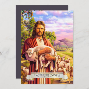 Jesus The Good Shepherd Painting Easter Cards