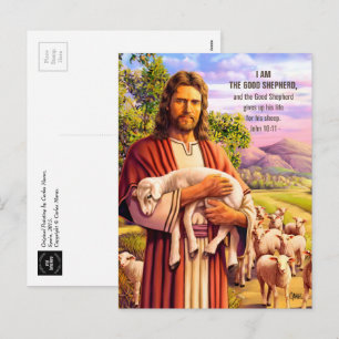 Jesus The Good Shepherd Painting Easter Postcards