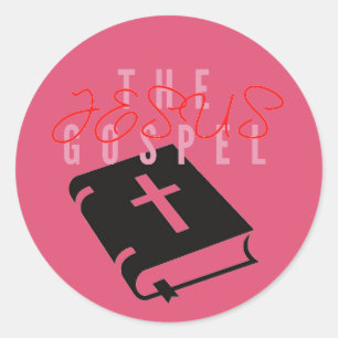 Jesus The Gospel Pink Classic Round Sticker