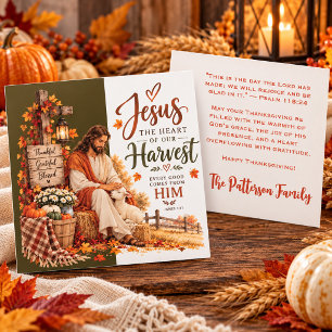 Jesus The Heart Of Our Harvest Thanksgiving Card