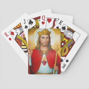 Jesus The King Blessing Sacred Heart of Jesus Playing Cards