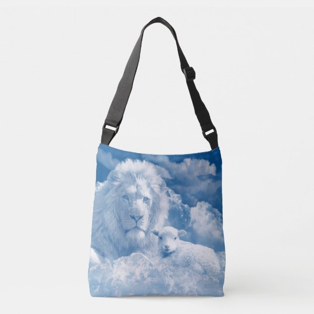 JESUS THE LAMB AND JESUS THE LION CROSSBODY BAG (Front)
