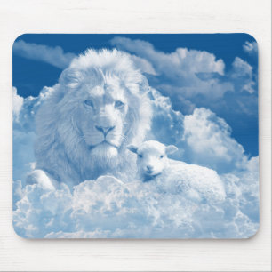 JESUS THE LAMB AND JESUS THE LION MOUSE PAD