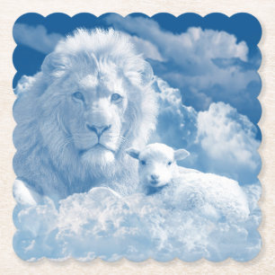 JESUS THE LAMB AND JESUS THE LION PAPER COASTER