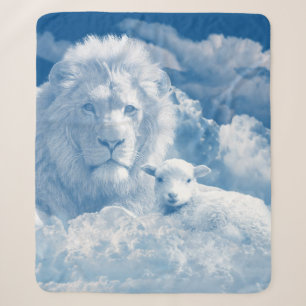 JESUS THE LAMB AND JESUS THE LION SHERPA BLANKET