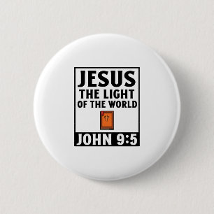Jesus the light of the world christian faith relig 6 cm round badge
