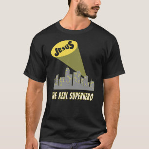 Jesus the Real Superhero Bat Signal T-Shirt