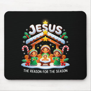 Jesus The Reason For Season Gingerbread Christmas Mouse Pad