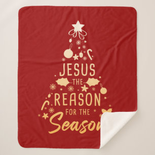 Jesus The Reason For The Season – Christmas Faith  Sherpa Blanket