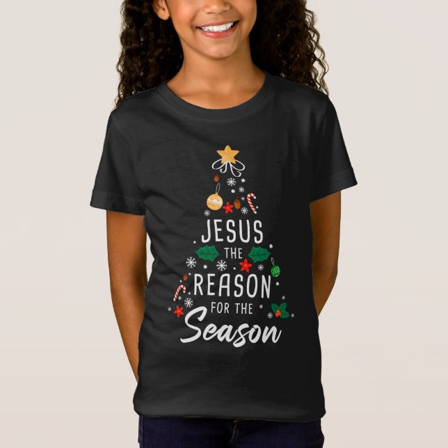 Jesus The Reason For The Season – Christmas Faith  T-Shirt (Front)