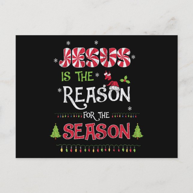 Jesus The Reason The Season Christian Christmas Postcard (Front)