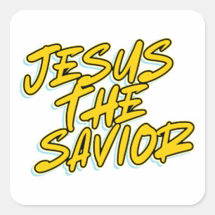 JESUS THE SAVIOR SQUARE STICKER