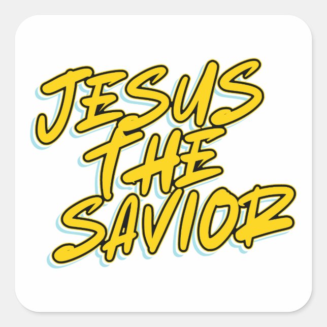 JESUS THE SAVIOR SQUARE STICKER (Front)