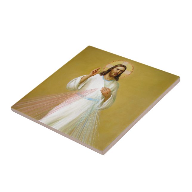 Jesus the Saviour Blessing Catholic Artwork Tile (Side)