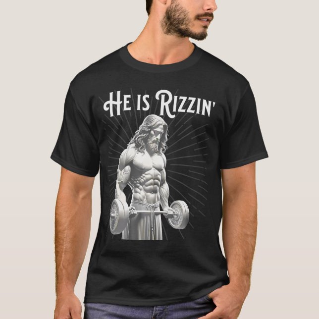 Jesus The Swoly Spirit Lifts Again Christian Worko T-Shirt (Front)