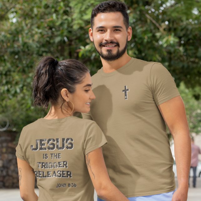 Jesus the Trigger Releaser Cross Scripture Faith Tri-Blend Shirt (Creator Uploaded)