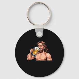 Jesus The Ultimate Beer Chugger _ Funny Christian Key Ring