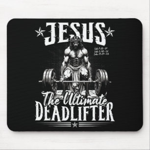 Jesus The Ultimate Deadlifter Jesus Deadlifting Ch Mouse Pad