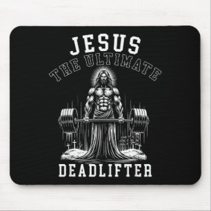 Jesus The Ultimate Deadlifter - Jesus Deadlifting  Mouse Pad