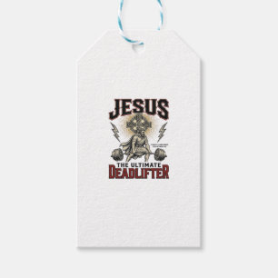 Jesus The Ultimate Deadlifter Vintage Christian Sh Gift Tags
