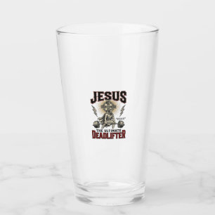 Jesus The Ultimate Deadlifter Vintage Christian Sh Glass