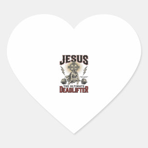 Jesus The Ultimate Deadlifter Vintage Christian Sh Heart Sticker