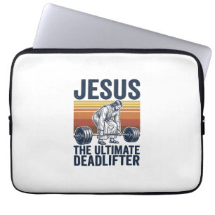 Jesus The Ultimate Deadlifter Vintage Gym Shirt_1 Laptop Sleeve