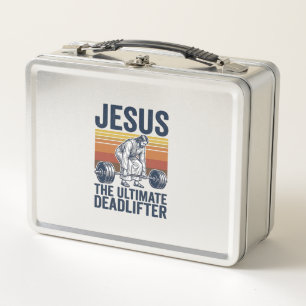 Jesus The Ultimate Deadlifter Vintage Gym Shirt_1 Metal Lunch Box