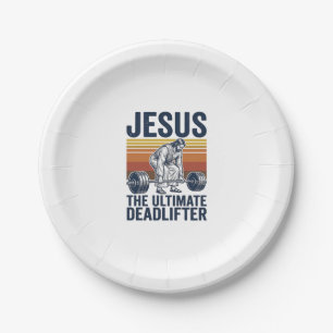 Jesus The Ultimate Deadlifter Vintage Gym Shirt_1 Paper Plate